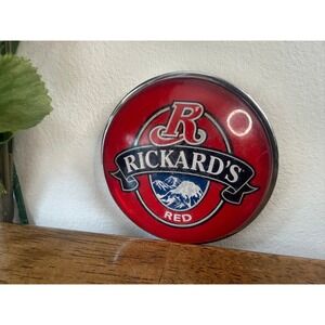 Vintage Rickard's Red Beer Tap Badge Medallion Bar Pub Draft Handle Insert Retro